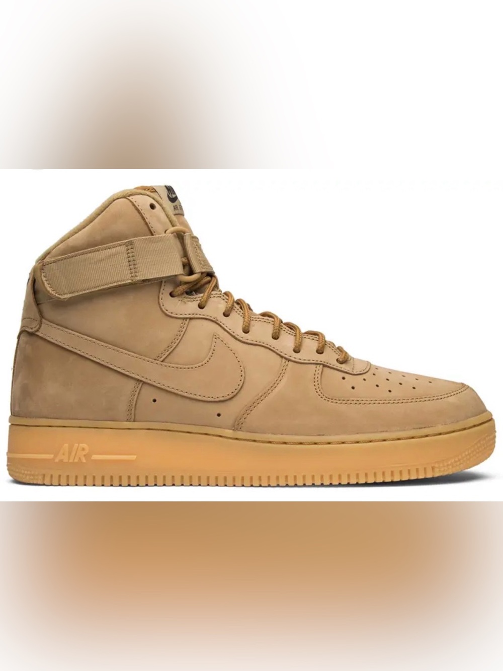 Nike Air Force 1 Men’s flax High-Top Sneaker Wheat/Tan brown size 6.5